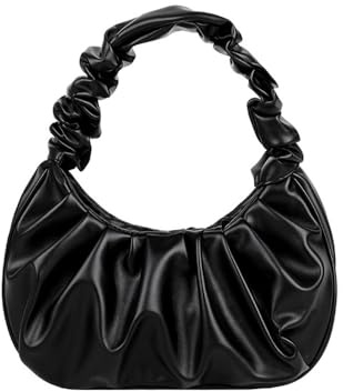 HSAJS Damen Umhängetasche Elegante Handtaschen PU-Leder Schultertasche Echtleder Henkeltaschen Tote Beutel für Arbeitstasche Reise Freizeit Schule Schwarz