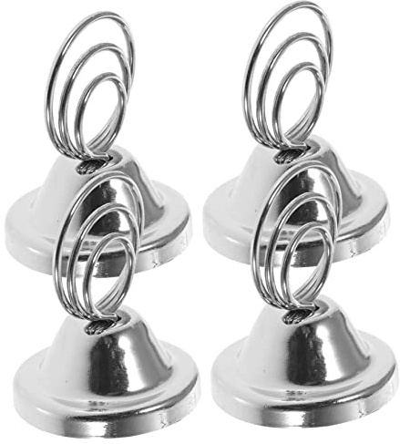 4 Stück Notizordner Memohalter Visitenkartenhalter Tischnummer Steht Memo-clip-halterständer Menü-memo-clips Halter Für Fotoclips Tischmenü-clips Fotohalter Mini Metall Etikett