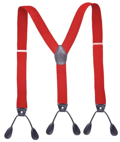 KLONKEE Bretelles pour homme - Extra solides - Largeur : 3,5 cm - Avec 6 boutons très solides - Bretelles longues réglables et élastiques - Pour hommes et femmes - Style Y