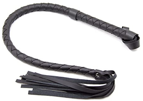 85cm Leder Sex Peitschen Flogger, Leder Sexspielzeug SM Peitschen für Bondage Fesseln, Leather Sex Whips for SM Games (Schwarz-1)