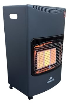 LARGE 4.2KW CALOR GAS PORTABLE CABINET HEATER FIRE BUTANE LPG WITH REGULATOR & HOSE, Black