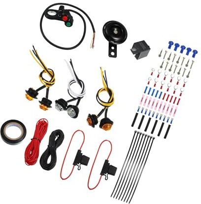 Motoforti 1 Set Universal UTV ATV SXS Scooter LED Turn Signal Horn Kit | Long-lasting, Universal for UTV ATV SXS Scooter LED Turn Signal Horn Kit, Street Legal 4 Way