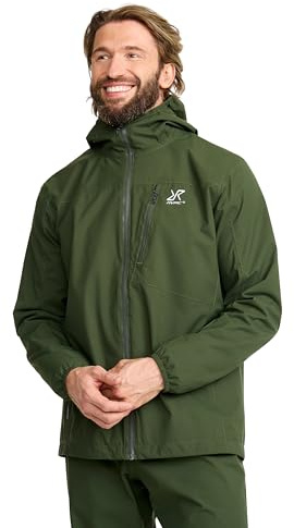 RevolutionRace Vector 2L Jacket Herr, Vattentät och Vindtät Regnjacka för Vandring, Forest Green, S