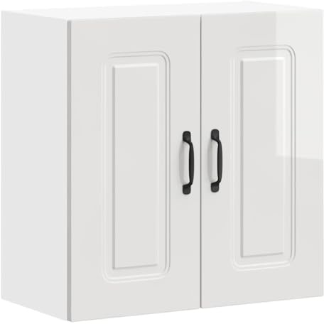 vidaXL Küchen-Hängeschrank Kalmar Hochglanz-Weiß Holzwerkstoff