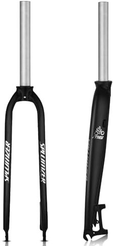 BSFHQS Fourche Rigide VTT 26 27,5 29 Fourche De Vélo en Alliage D'aluminium Frein À Disque Fourche Avant À Tube Droit De 1-1/8 Libération Rapide 9x100mm(Black,26in)