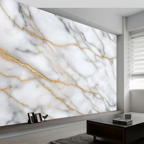 Papier Peint Intissé Abstrait Texture De Marbre Motif Papier Peint Panoramique pour Enfant Adulte Chambre Décoration 400 x 280 cm Gris Clair Personnalisé Murales