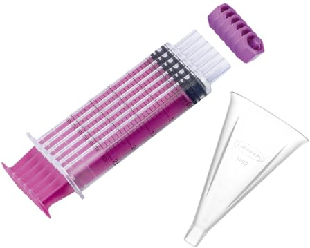 Set di 5 siringhe per colostro con tappo (2,5 ml) + imbuto Lansinoh Primo Lacto nutrisafe2 | per la raccolta del colostro | raccolta del latte materno