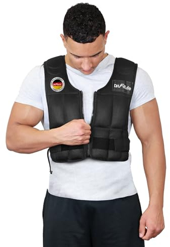 DH FitLife Giubbotto Zavorrato Regolabile 10kg | Gilet Zavorrato per Allenamento Crossfit, Corsa, Calisthenics e Sviluppo Muscolare | Gilet Pesi con Zip | Fitness Weighted Vest per Donna e Uomo