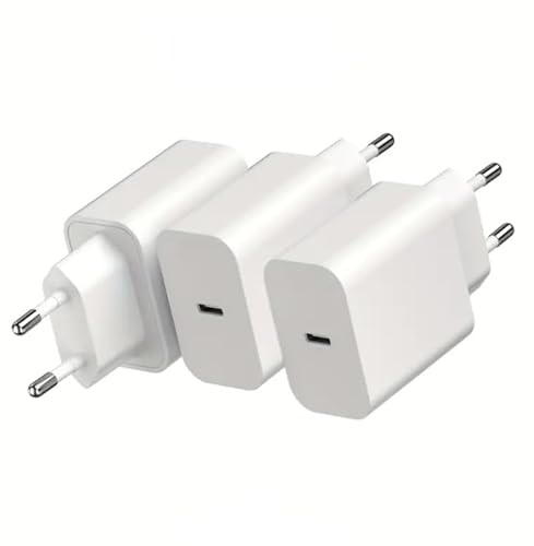 [Lot de 3 ] Chargeur USB C 20 W, Prise Rapide Replacement for iPhone 16/16 Pro/16 Pro Max/16 Plus/15/14/13/12/11/SE 2020/X/XS/XR/8/7/6, Pad, 20W Type C Secteur Mural Alimentation Adaptateur Charger