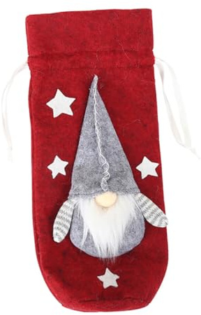 Warmhm Weinflaschenhülle Mit Kordelzug Weinflaschentasche Mit Weihnachts Cartoon-elementen Weinflaschenbeutel Für Standardflaschen Weinflaschentasche Als Geschenktasche Geeignet