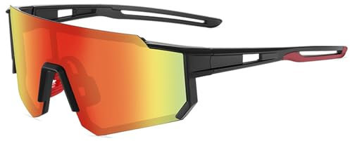 boseucn Fahrradbrille Herren Damen Unisex Sport Winddicht Sonnenbrille Polarisierte Laufbrille UV400 Schutz Sportbrille Outdoor MTB Rennrad Radfahren Biking Ski Fahrradlaufen Schutzbrille Radbrille