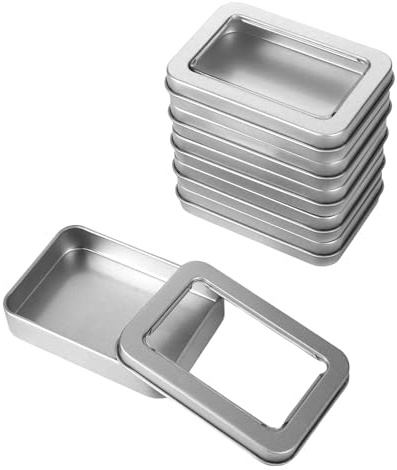 WatDenyFine 6 Stück Metalldosen mit Deckel, Storagebox Aufbewahrungsbox Kleine Box Blechdose mit Deckel Klein Aufbewahrungsbox Klein Metallbox Kleine Dosen Karten Boxen Blechdosen (Silber)