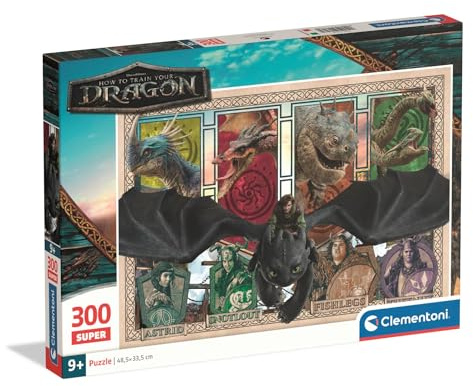 Clementoni Puzzle 300 pieces, How To Train Your Dragon, Puzzle for Kids 9+ years, Made in Italy, 21748