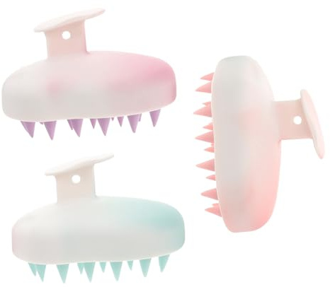 Healvian 3stücke Haarwasch und Kopfhautpeeling Massagefunktion für Badezimmerbedarf Tpe-material Sanft zur Kopfhaut Fettiges Haar und Schuppen