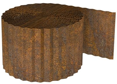 FIVMEN Rasenkante 10 m Beeteinfassung Metall Beetumrandung 15 cm Hoch Beetbegrenzung Beetabgrenzung Rasenbegrenzung mit Rost