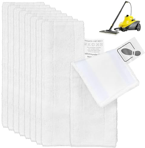 TAIANJI 8 Stück Mikrofaser Tücher für Kärcher Easyfix SC1 SC2 SC3 SC4 SC5 Ersatzpads, Dampfreiniger Bodentücher Zubehör, Schnelle Dampfaufnahme, Bodenwischtuch geeignet für alle Bodenarten (Weiß)