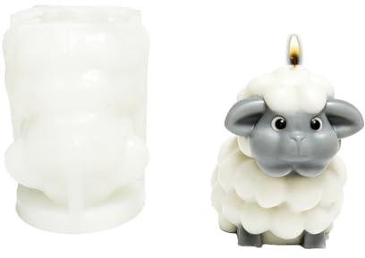 YRIHJIXQ Moldes de silicona para hacer velas de oveja, moldes de resina para hacer velas