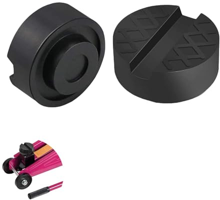 2 Piezas Almohadilla De Goma para Gato Hidráulico - Bloque Universal Protector para Elevador De Coche, Gato De Automóvil con Superficie Antideslizante Y Ranura (Negro)