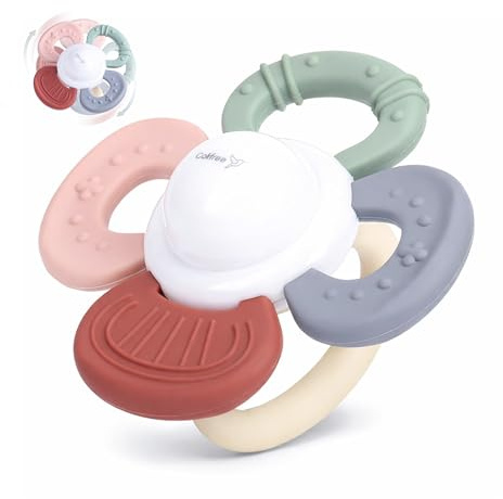 Colifree - Beißring Baby Silikon – Beißspielzeug Baby & Zahnungshilfe zur Zahnfleischmassage – Motorikspielzeug & Greifling – leicht zu greifen ab 3 Monaten – Babyspielzeug 0–6 Monate