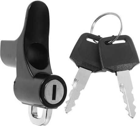 PENIKOKO Cerradura de Seguridad para Casco de Scooter y Motocicleta Negro Antirrobo Pequeño Resistente para Accesorios Motos y Vigilancia de Seguridad Motoristas