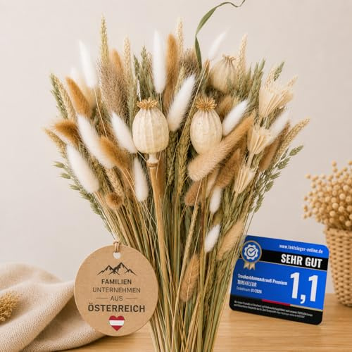 TIME4FLEUR® Boho-Dekoration Trockenblumenstrauß – Getrocknete Blumen
