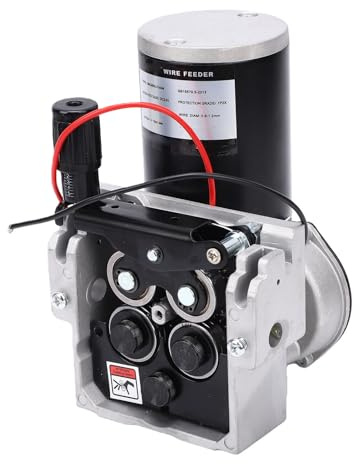 banapoy Mig Welder Roll Wire Feed Motor, 80W 4 Roller Soldering Wire Feeder Machine, 2-18m/min Speed, Left Side Mount, Mig Mag Welder Feeder Motor, for 0.8-1.0mm Steel Wires