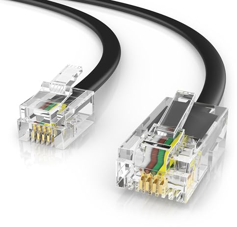 CSL - 5m Telefonkabel RJ11 auf RJ45 - Modularkabel Flachkabel RJ11 Stecker zu RJ45 Netzwerk Stecker Telefondose Modem Router Fax ISDN DSL VDSL Internet
