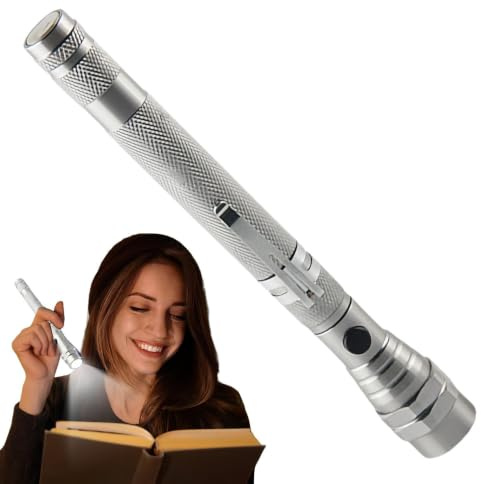 Lampe de poche LED extensible magnétique, lampe de poche télescopique avec