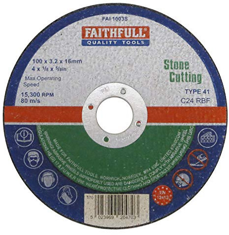 Faithfull FAI1003S Stone Cutting Disc 100mm x 3.2 x 16