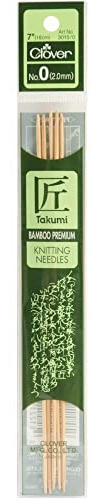 Takumi Bamboo Double Point Knitting Needles 7 5/Pkg - Size 1/2.25mm