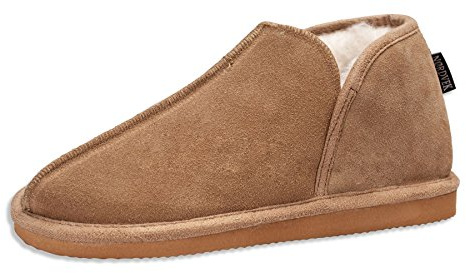 Nordvek Womens Sheepskin Slippers - Soft Wool Blend Booties - Hard Non Slip Sole # 447-100 [Chestnut] [5 UK]