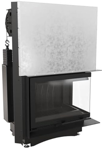 KRATKI Maja Holzkamin mit Lufteinlass BImSchV 2-konform 8 kW Thermischer Wirkungsgrad 80% Staubauslass 200 mm Gusseisen Stahl Rechtsseitige Guillotine-Tür 114 x 78 cm