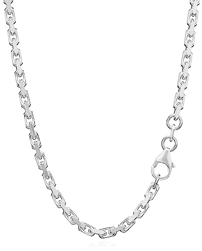 NKlaus Ankerkette aus 925 Sterlingsilber diamantiert 3,00mm breit 1 Stück | Nickelfrei; für Anhänger geeignet