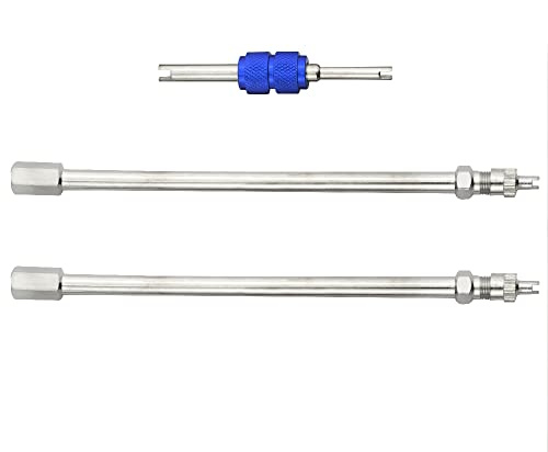 WMYCONGCONG 3 PCS 6 Dually Ventilschaftverlängerungen Gerade Metall-Doppelrad-Ventilschaftverlängerungen für Wohnmobilreifen LKW Wohnmobil Busse Pickup Ram 3500 F350 Anhänger