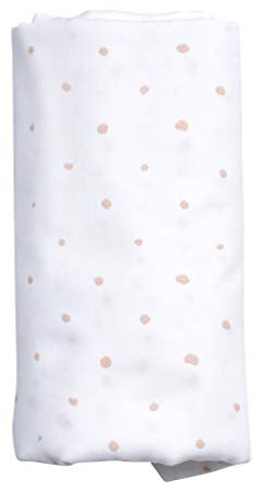 Motherhood Einschlagtuch XXL GOTS zertifiziert aus 100% Bio-Baumwolle, 130 x 130 cm, Kleckse apricot