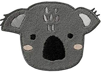 Mono-Quick Zoo Tiere Koala Aufnäher zum Aufbügeln 7,2 x 5,2 cm Bügelbild für Kinder Mädchen mit Lieblingstier Wild, Bügelpatch Patches Bügelflicken
