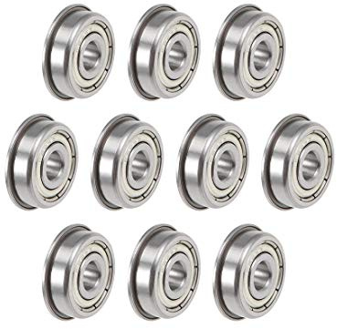 sourcing map F625ZZ Flanged Ball Bearing 5x16x5mm Shielded Chrome Steel Flange Rip Bearings 10pcs