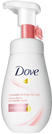 Dove Mousse Detergente Viso Illuminante, per Pelli Opache e Spente, 160 ml