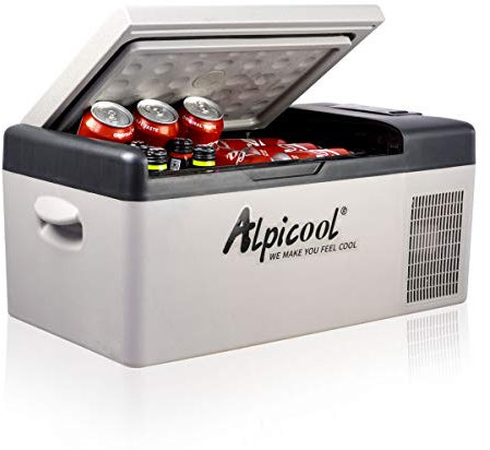 Alpicool C15 Car Mini Fridge 12v 15L Portable Quiet Camping Refrigerator Freezer Vehicle Truck RV Boat Electric Cool Box for Driving Travel Outdoor Picnic