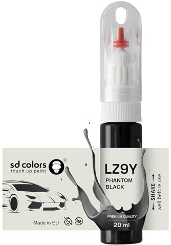 SD COLORS Phantom Black LZ9Y Ausbesserungslack, 20 ML, praktischer Pinsel zur Reparatur von Kratzern (Farbe und Farbe)
