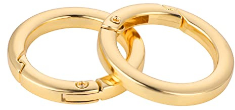 ASTER Mosquetón de resorte metálico con clip de cierre de O para llaveros de correa de bolso, dorado, 25mm-2pcs, Metal