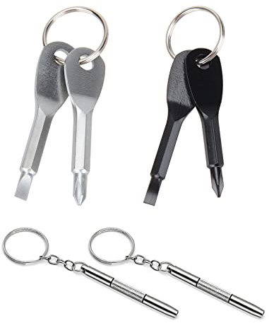 SHULLIN Set of 6 Mini Screwdriver Keyring Glasses Repair Set Portable Keychain Screwdriver Glasses Screwdriver Repair Tools with Key Ring