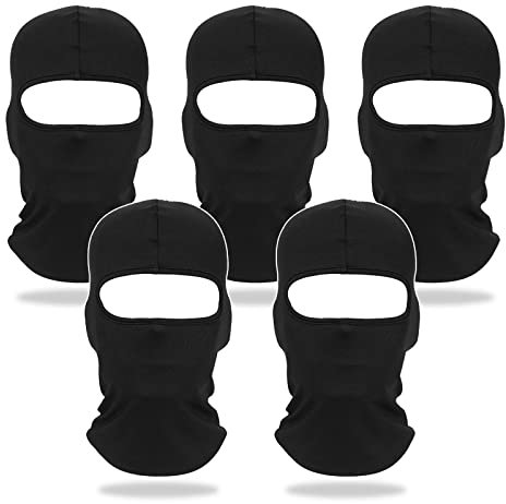 NITAIUN 5 Stücke Sturmhauben Gesichtshaube Skimaske Motorradmaske Fahrrad Gesichtsmaske Balaclavas Dünn und Atmungsaktiv Winddicht Multifunktional für Herren und Damen Winter Sommer (5 Stücke)