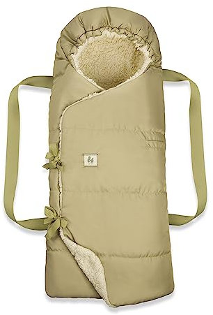 hauck Carry N Play, Green/Teddy Fleece – 3in1 Baby Tragetasche, Fußsack & Spieldecke – 85 x 40 x 13 cm - Kinderwagen Zubehör ab Geburt bis 9 kg – Tragbar & Sicher Fixierbar