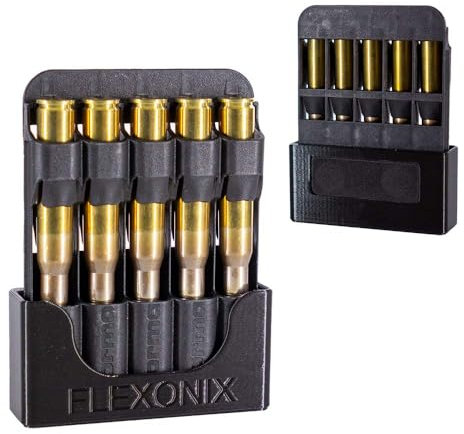 Flexonix Magnetische Patronenhalterung für Waffenschrank – Waffenzubehör zur Munitionsaufbewahrung – Halter für RWS, Geco, Norma Kunststoff-Einsätze – für Standard Kaliber – Schwarz