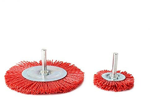 KVIVI ScheibenbüRste Nylon,BüRste Aus Nylon 5 stücke Set Nylon Tasse Pinsel Schleifdraht Radbürste for Bohrer Rotation Werkzeug Holz Polieren Entgraten 6mm Schaft