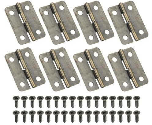 PATIKIL Pequeñas Bisagras de Espiga de 1 Pulgada Paquete de 8 Bisagras Mini para Joyeros con Tornillos para Cajas de Joyería Gabinetes Cajones Y Puertas Marrón
