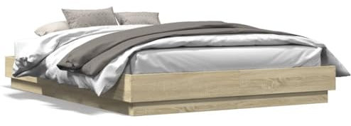 ShGaxin Bettgestell Sonoma-Eiche 120x200 cm Holzwerkstoff, Bett, Bettgestell, Jugendbett, Schlafzimmer Bett, Bed Frame -3209865