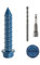 DAYALO Lot de 30 vis à béton à tête hexagonale M6,5 x 32 mm - Vis à béton galvanisée avec foret et clé à douille hexagonale - Pour maçonnerie, béton, architecture, industrie (bleu)