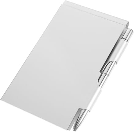 Lurrose Stilvoller Aluminiumlegierter Notizblock aus Metall mit Stifthalter Handliches Kleiner Notizbuch im Taschenformat Praktisches Design mit Papierseiten